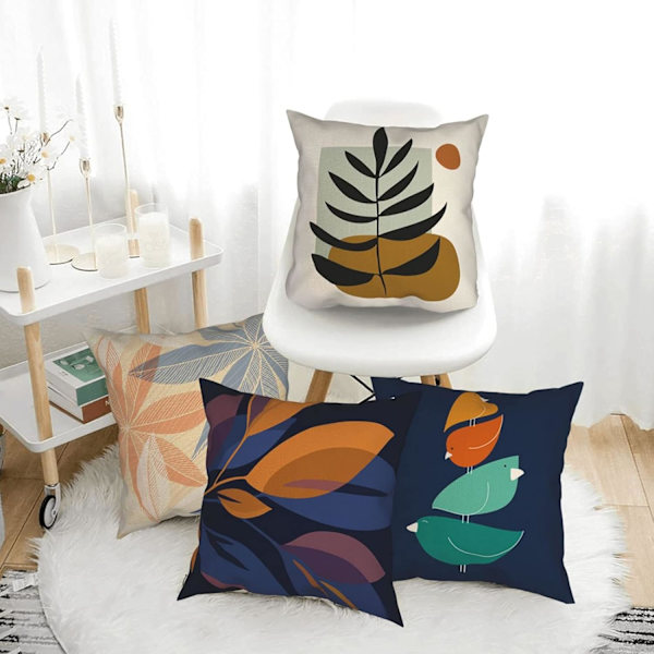Set med 1 putetrekk, dekorative putetrekk i lin, vanntett putetrekk for innendørs og utendørs bruk, putetrekk for benk, sofa, stueinnredning 45 x 45c