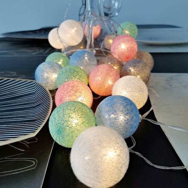 Smukke kugleformede fe-lys, 3M 20 LED'er streng lys Batte