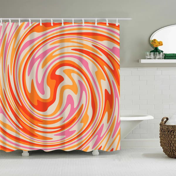 Polyester farverig vandtæt bruseforhæng, 180*180cm, med hætte