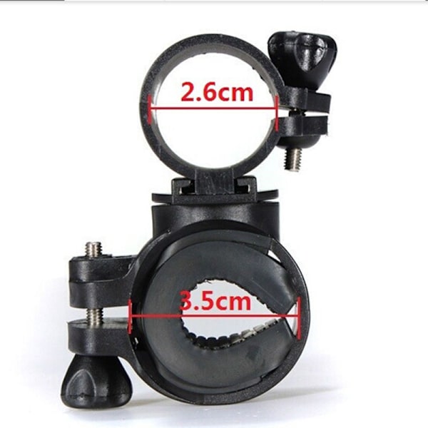 2 stk Sykkellys Holder, 360 Graders Rotterbar Sykkel Lommelykt Holder for Sykling, Svart, 8*4*5.8cm