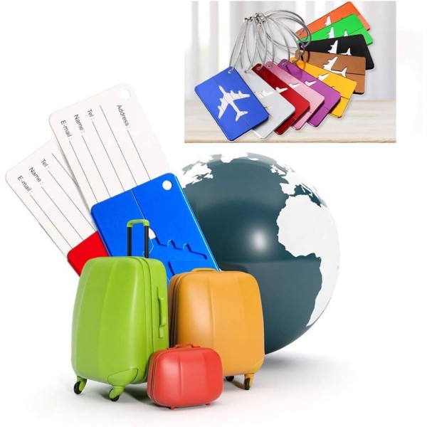 Matkatavaroiden etiketit alumiiniset lentokonemallit matkatavarat matkalaukkujen etiketit
