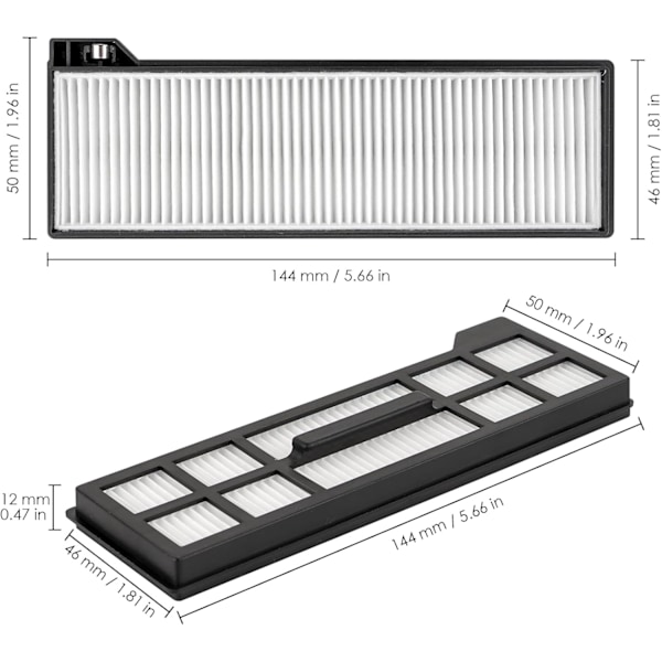 (4-pak) Udskiftnings HEPA-filter, kompatibelt med Eufy X10 Pro Omni robotstøvsuger, reservedelsfiltre, 4 filtre