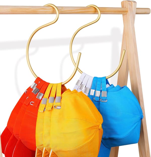 2 stk Premium Cap-Rack, Hat-Hangers-for-Closet-Space-Saving, Sturdy-&-Durab