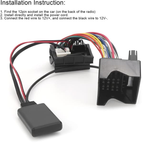Bluetooth 5.0 AUX-IN Audio Adapter Kabel til Citroen C2/ C3/ C4/ C5/ C6 Bil med Mikrofon