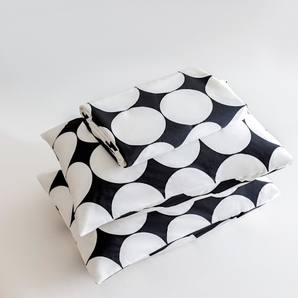 White Duvet Cover Set Black and White Polka Dot Cotton 3 Piece Set, 1 Classic Geometric Pattern Duvet Cover with Zipper Ties, 2 Pillow Shams