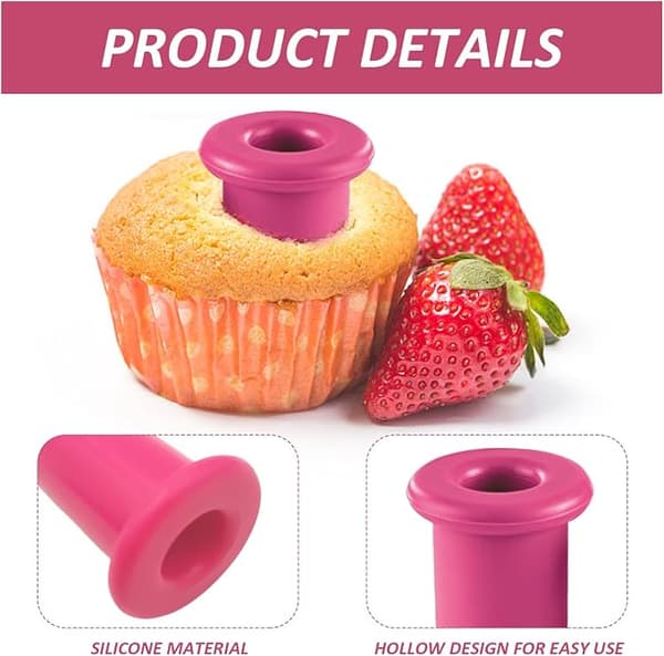 12-pack Silikon Muffinsformslock, Muffins- och Cupcakelock med Hål för Enkel Fyllning