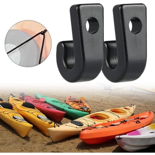 50 st Kayak J-krok Svart Hållbar Plast Kajak Spännbandskrok, J-krok för Ka