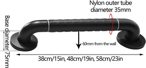 Greb Bar Greb Stænger, Badeværelse Skridsikker Sikkerhedsbruserhåndtag, Nylon + Rustfrit