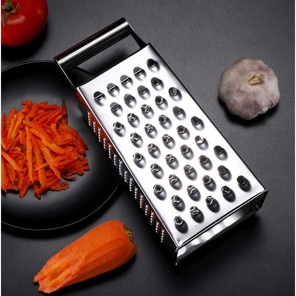 Rektangulær Ultra Robust 4-sidet Rivejern i Rustfrit Stål, Rustfrit Stål, 10,4 * 23 cm, Sølv