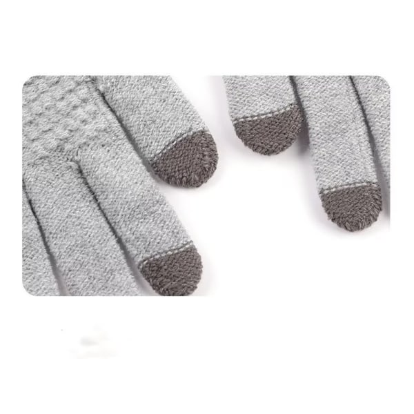 Dame Vinter Touchscreen Hansker Termisk Kabel Strikket Ull Fleece