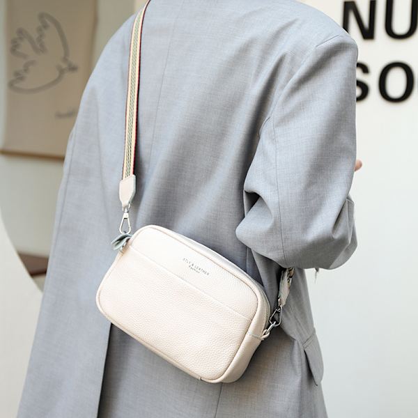 Ny Vintage Crossbody Cowhide Mobiltelefon Axelväska Äkta Läder Messenger