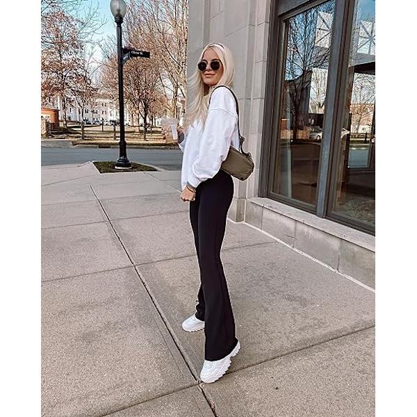 Naisten Leopardikuvioiset Leggingssit - Bootcut Joogahousut  Bootleg Työhousut Mekkohousut MEDIUM