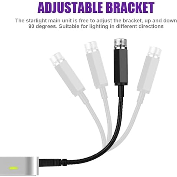LED-omgivelseslys, USB-biltaglys, justerbar multi-mode bilatmosfære