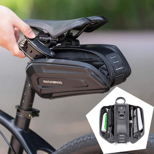 Cykelsadelsväska, stel MTB bakre förvaringsväska för cykel BMX Scooter 1,7L