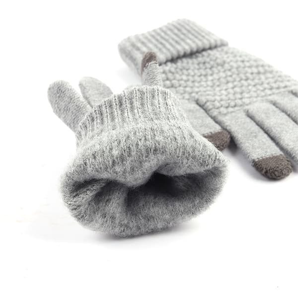 Dame Vinter Touchscreen Handsker Termisk Kabel Strik Uld Fleece