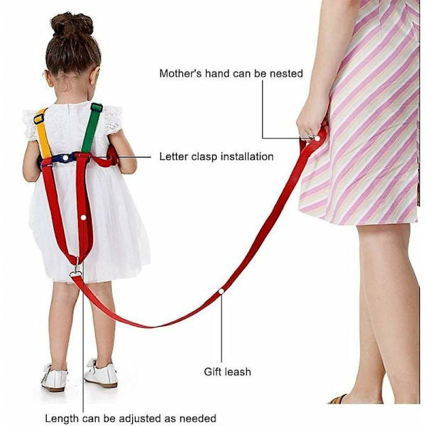 Antiförlust säkerhetskoppel, 2 i 1 Baby Walking Harness Child Leash