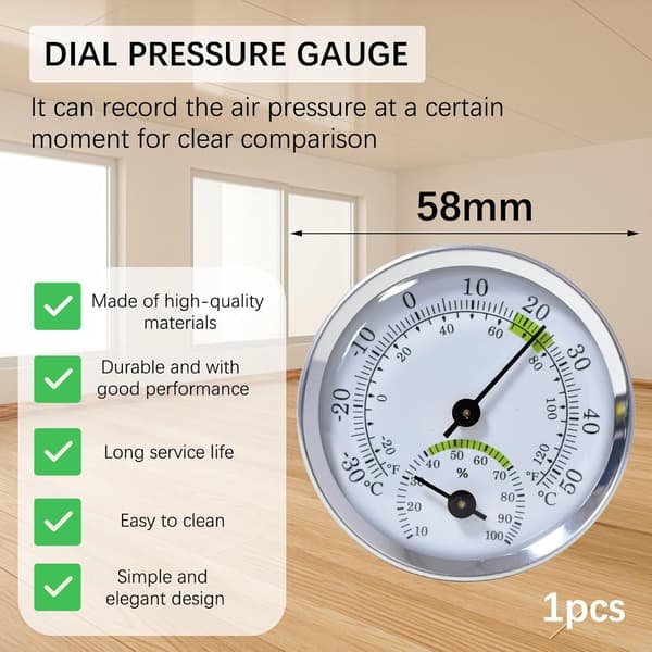 Hygrometer Termometer, Indendørs og Udendørs Termometer, Fugtighedssensor, Indendørs Hygrometer, Analog Hygrometer, Hygrometer Termometer, Batterifri,