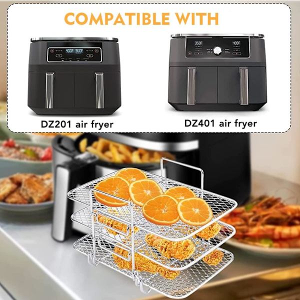 304 rustfritt stål Air Fryer Holder Multi-Function Tilbehør