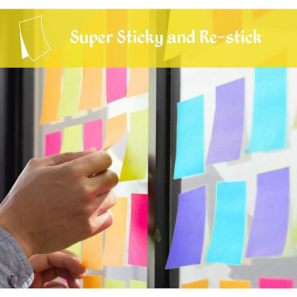 Super Sticky Notes Pack med 5 block - Självhäftande lappar 76 x 76 m
