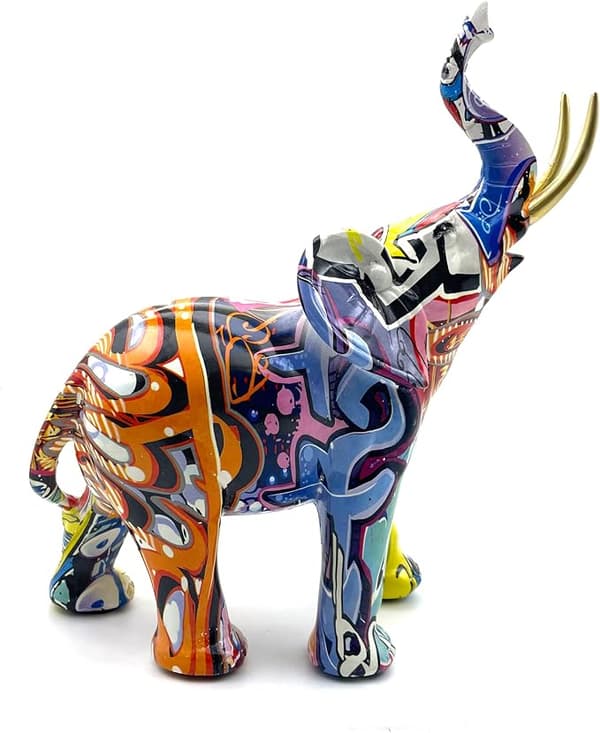 Fargerik kunst elefant statue skulptur figur samleobjekt gave