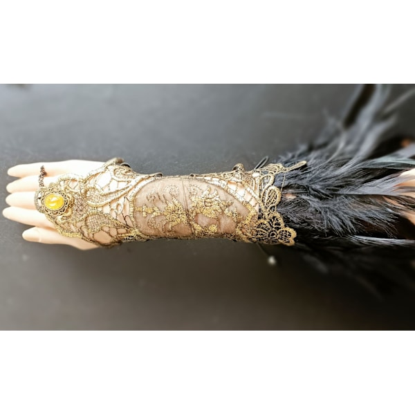 Kvinners blonder mesh lange hansker stretch håndledd mansjetter armbånd for W