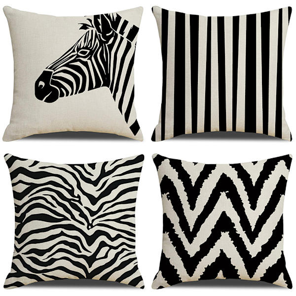 Set med 7 sofaputetrekk 45x45cm dekorative putetrekk i lin