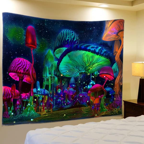 (90,1 x 70,9 tommer) Trippy soppteppe Nattehimmel estetisk