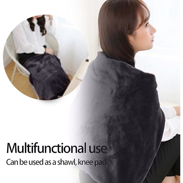 Lämmin sähköpeitto, Mini-lämpöpeitto USB-lämpöpeitto Shawl Pehmeä lämmitetty peittopeitto Kannettava lämmitetty huivi kotiin ja toimistoon (100*65cm)