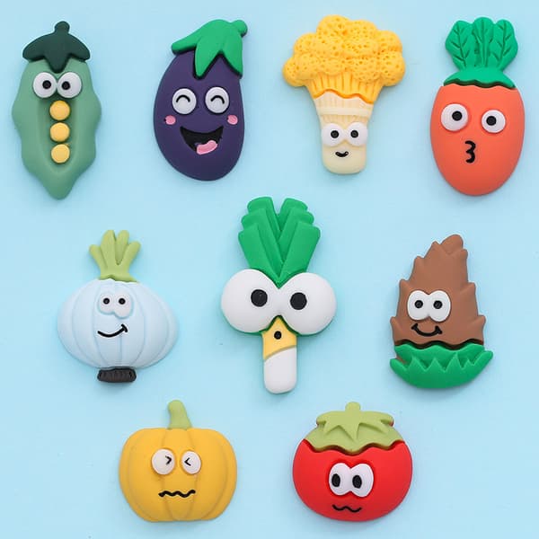 18 st Resin Kylskåpsmagnet Mini Söta Frukt och Grönsaks Dekor