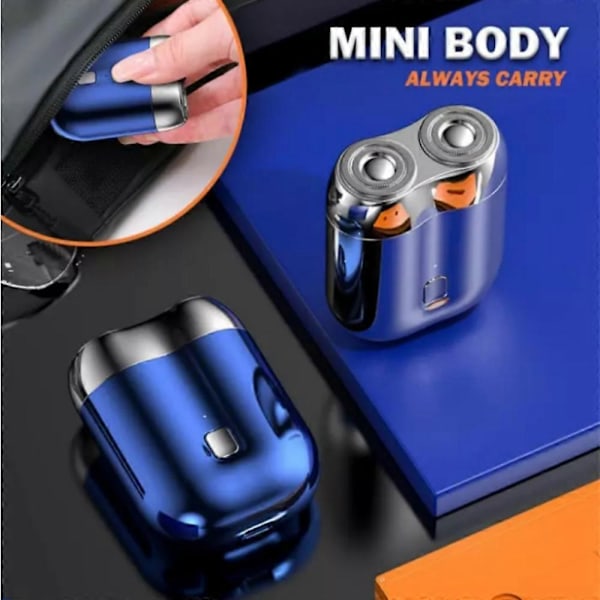 Uusi päivitetty malli Mini kaksoispääinen sähköpartaveitsi, Unisex Mini kannettava sähköpartaveitsi