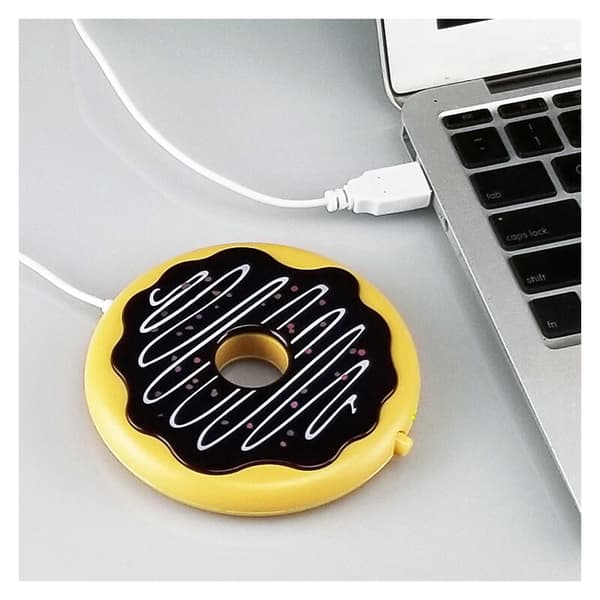 Varmeunderlag, USB-koppmatte i smultringform for kaffe- og tedrikker