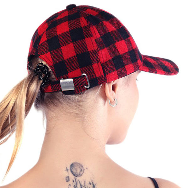 Moderne Mænd Kvinder Ternet Baseball Cap Visor Hat Justerbar Udendørs