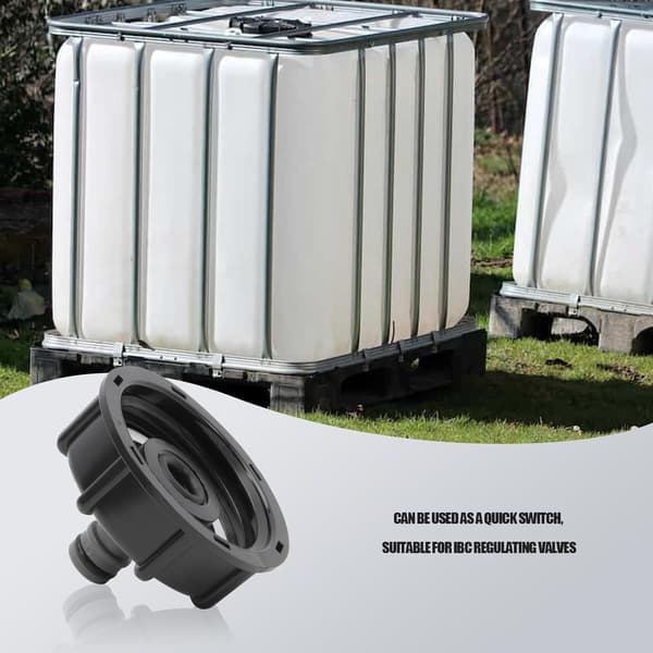 2 stk. S60x6 IBC Tankdæksel 1000L Tankforbindelse, 1/2\" Udløbsdiameter Nippeltilbehør 60mm til Tonventil, 1/2\" Havevandsslangeforbindelse