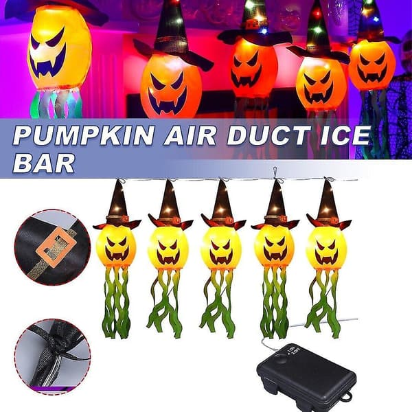 Halloween Lys Kæde Græskar Spøgelse Fe Lys Batteridrevet Fest Dekoration