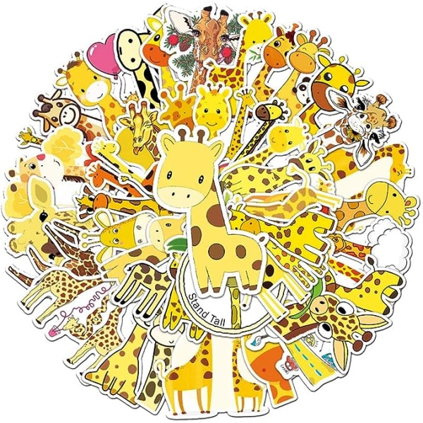 Nydelige giraffklistremerker for barn, jenter, tenåringer, gutter, tegneserievanntette klistremerker f