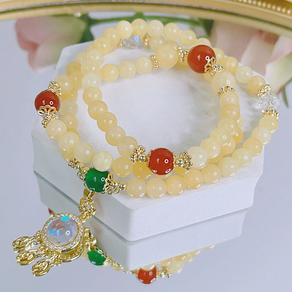 Agat Chakra Pärlar Armband Gult