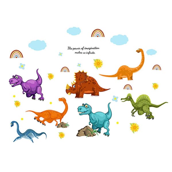 Dinosaur Cloud Window Dekorasjon Veggklistremerke