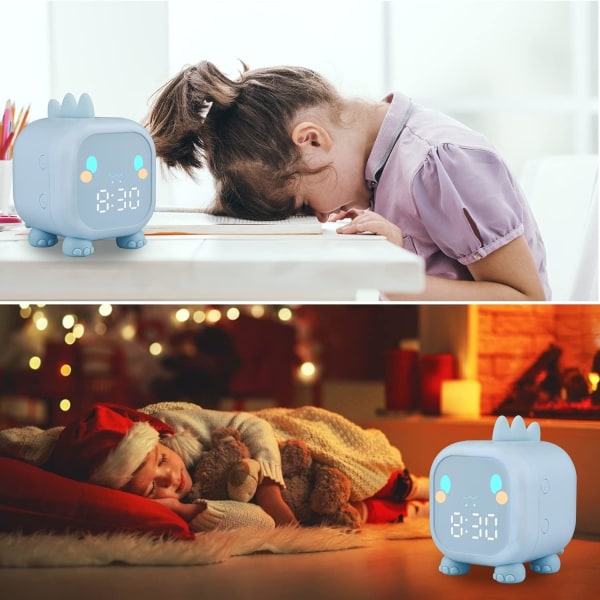 Barnklocka för flickor pojkar Luminous Dinosaur Digital C