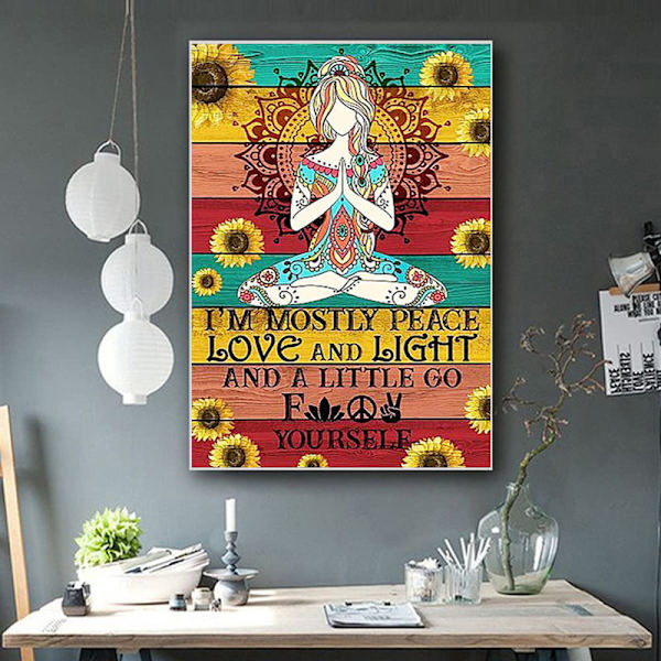 Meditaatiotapetti Jooga Tyttö Mandala Tapetti Seinävaate Spiri