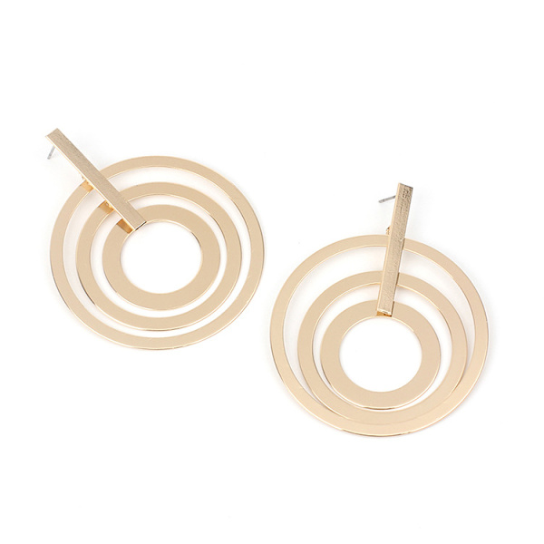 Store cirkelformede hoops multi loop guld sølv matt geometriske øreringe kvinder smykker