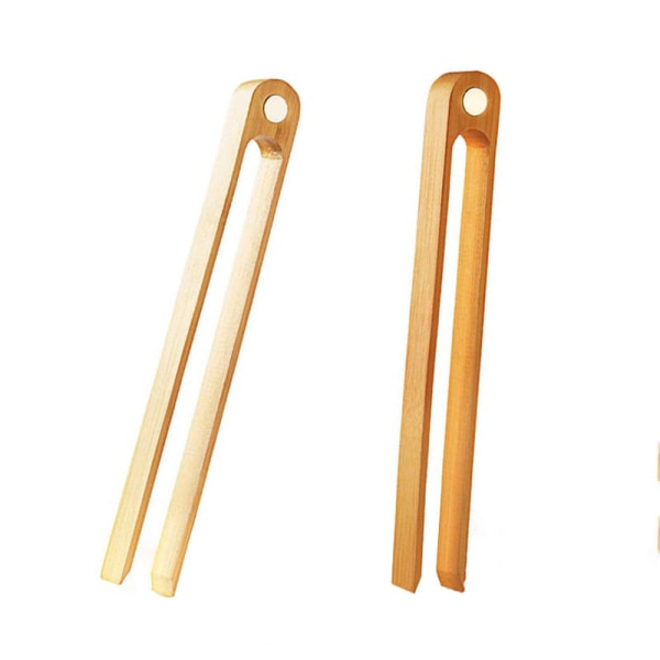 2 stk magnetisk bambus brødrister tang: 100% naturlig tre kjøkken T
