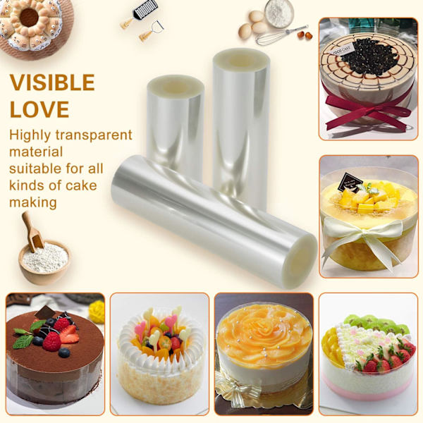 4,5*10cm kakeringe, transparent kakerull, eddiksyreplate, kakepynt