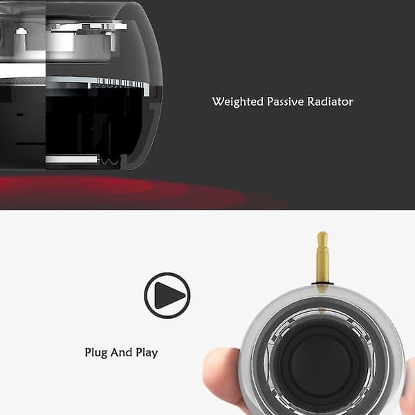 Bluetooth-høyttaler Mini bærbar direkte plugg-høyttaler 3,5 mm subwoofer