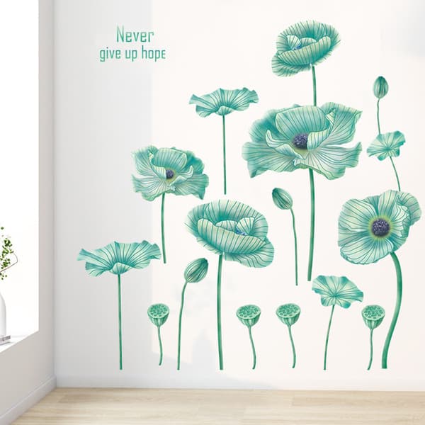 Lotus Green Leaves -seinätarrasetti