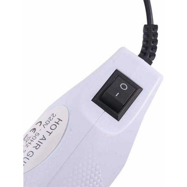 Kuumilmapuhaltimet 300W Mini-kuumilmapuhallin Käsikuumilmapuhallin Kohokuviointiin Lämpötyökalu 220/110V EU-pistoke (Valkoinen)