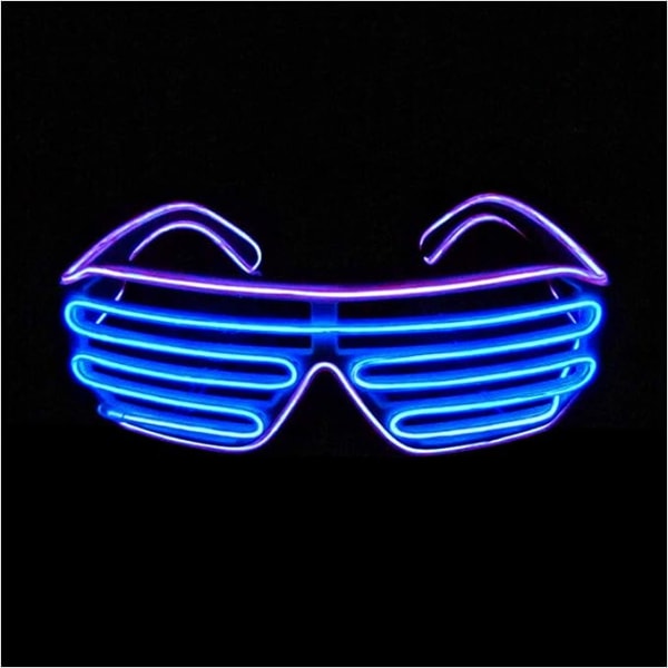 Shutter EL Wire Neon Rave Briller Blinkende LED Solbriller Lys U