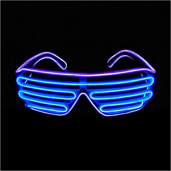 Shutter EL Wire Neon Rave Briller Blinkende LED Solbriller Lys U