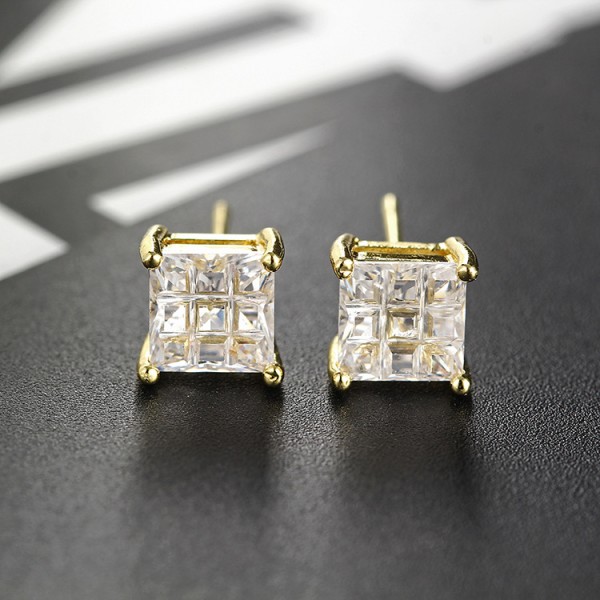 14 K Guldörhängen - INVISIBLE SQUARE, 1 par-6mm