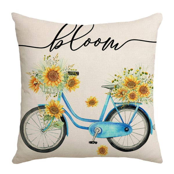 Set med 4 stycken solrosblommiga kuddfodral 45 x 45 cm, Pillo