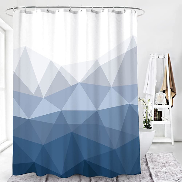 Blå gradient badrum duschdraperi | Polyestermaterial 180cmx